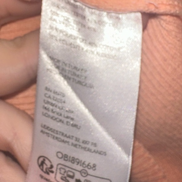 NWT Kimchi Blue Peach Knit Cropped lightweight Sweater short sleeve top S summer - Picture 4 of 6